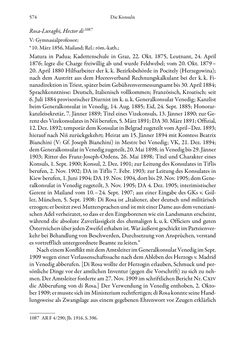 Bild der Seite - 574 - in Die effektiven Konsuln Österreich(-Ungarns) von 1825-1918 - Ihre Ausbildung, Arbeitsverhältnisse und Biografien