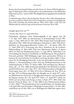 Bild der Seite - 578 - in Die effektiven Konsuln Österreich(-Ungarns) von 1825-1918 - Ihre Ausbildung, Arbeitsverhältnisse und Biografien