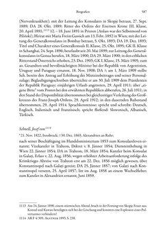 Bild der Seite - 587 - in Die effektiven Konsuln Österreich(-Ungarns) von 1825-1918 - Ihre Ausbildung, Arbeitsverhältnisse und Biografien