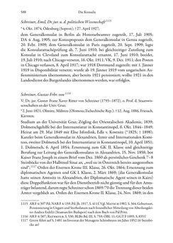 Bild der Seite - 588 - in Die effektiven Konsuln Österreich(-Ungarns) von 1825-1918 - Ihre Ausbildung, Arbeitsverhältnisse und Biografien