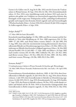 Image of the Page - 601 - in Die effektiven Konsuln Österreich(-Ungarns) von 1825-1918 - Ihre Ausbildung, Arbeitsverhältnisse und Biografien
