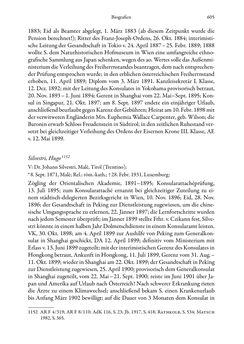 Bild der Seite - 605 - in Die effektiven Konsuln Österreich(-Ungarns) von 1825-1918 - Ihre Ausbildung, Arbeitsverhältnisse und Biografien