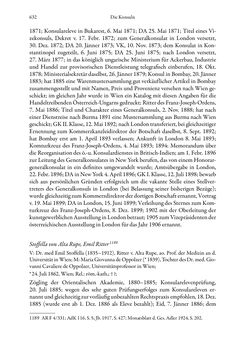 Bild der Seite - 632 - in Die effektiven Konsuln Österreich(-Ungarns) von 1825-1918 - Ihre Ausbildung, Arbeitsverhältnisse und Biografien