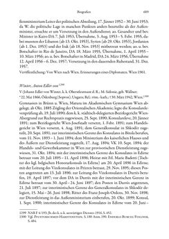 Image of the Page - 689 - in Die effektiven Konsuln Österreich(-Ungarns) von 1825-1918 - Ihre Ausbildung, Arbeitsverhältnisse und Biografien