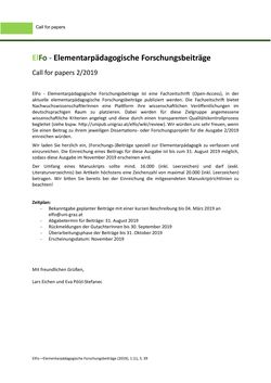 Image of the Page - 39 - in ElFo - Elementarpädagogische Forschungsbeiträge, Volume Jahrgang 1 / Heft 1 / 2019