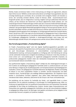 Bild der Seite - 25 - in ElFo - Elementarpädagogische Forschungsbeiträge, Band Jahrgang 2 / Heft 1 / 2020