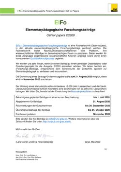 Bild der Seite - 31 - in ElFo - Elementarpädagogische Forschungsbeiträge, Band Jahrgang 2 / Heft 1 / 2020