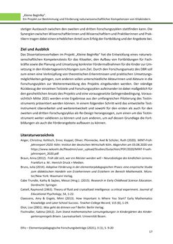 Image of the Page - 17 - in ElFo - Elementarpädagogische Forschungsbeiträge, Volume Jahrgang 3 / Heft 1 / 2021