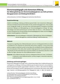 Bild der Seite - 50 - in ElFo - Elementarpädagogische Forschungsbeiträge, Band Jahrgang 3 / Heft 1 / 2021