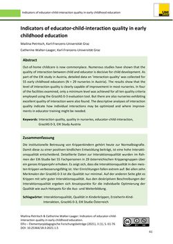 Bild der Seite - 61 - in ElFo - Elementarpädagogische Forschungsbeiträge, Band Jahrgang 3 / Heft 1 / 2021