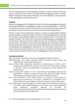 Image of the Page - 83 - in ElFo - Elementarpädagogische Forschungsbeiträge, Volume Jahrgang 3 / Heft 1 / 2021