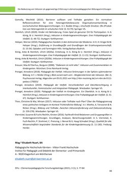 Image of the Page - 84 - in ElFo - Elementarpädagogische Forschungsbeiträge, Volume Jahrgang 3 / Heft 1 / 2021