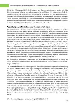 Image of the Page - 86 - in ElFo - Elementarpädagogische Forschungsbeiträge, Volume Jahrgang 3 / Heft 1 / 2021