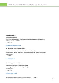 Bild der Seite - 97 - in ElFo - Elementarpädagogische Forschungsbeiträge, Band Jahrgang 3 / Heft 1 / 2021