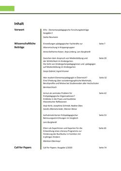 Image of the Page - (000005) - in ElFo - Elementarpädagogische Forschungsbeiträge, Volume Jahrgang 1 / Heft 2 / 2019