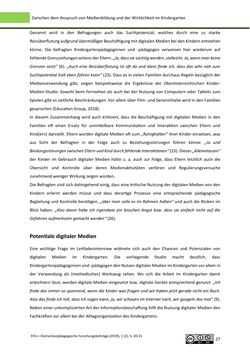 Bild der Seite - 27 - in ElFo - Elementarpädagogische Forschungsbeiträge, Band Jahrgang 1 / Heft 2 / 2019