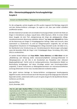 Image of the Page - 5 - in ElFo - Elementarpädagogische Forschungsbeiträge, Volume Jahrgang 3 / Heft 2 / 2021