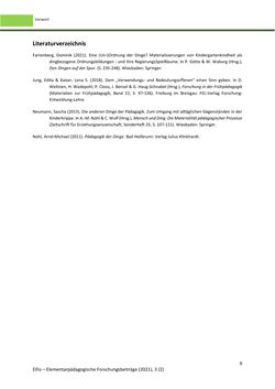 Image of the Page - 6 - in ElFo - Elementarpädagogische Forschungsbeiträge, Volume Jahrgang 3 / Heft 2 / 2021