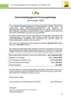 Bild der Seite - 32 - in ElFo - Elementarpädagogische Forschungsbeiträge, Band Jahrgang 3 / Heft 2 / 2021
