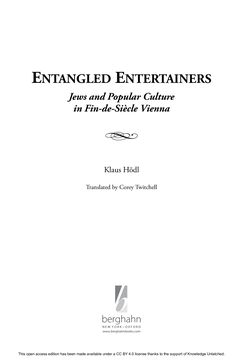 Bild der Seite - (000005) - in Entangled Entertainers - Jews and Popular Culture in Fin-de-Siècle Vienna