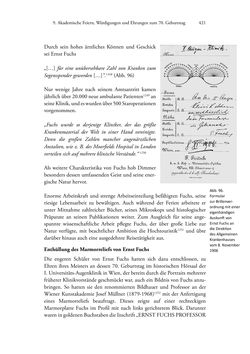 Bild der Seite - 421 - in Ernst Fuchs (1851-1930) - und die Weltgeltung der Wiener Ophthalmologischen Schule um 1900