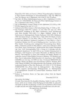 Bild der Seite - 515 - in Ernst Fuchs (1851-1930) - und die Weltgeltung der Wiener Ophthalmologischen Schule um 1900