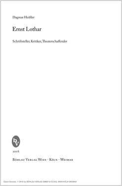 Bild der Seite - (000003) - in Ernst Lothar - Schriftsteller, Kritiker, Theaterschaffender
