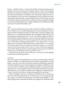 Image of the Page - 205 - in Erica Tietze-Conrat - Tagebücher, Volume I: Der Wiener Vasari (1923–1926)
