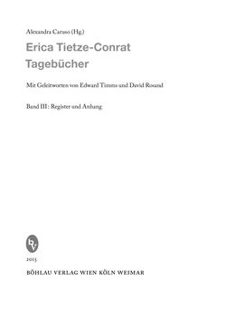Bild der Seite - (000001) - in Erica Tietze-Conrat - Tagebücher, Band III: Register und Anhang