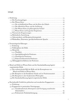 Image of the Page - 7 - in Ethik und Moral im Wiener Kreis - Zur Geschichte eines engagierten Humanismus