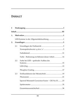 Image of the Page - III - in Farbmessung an LED-Systemen