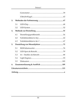 Bild der Seite - IV - in Farbmessung an LED-Systemen