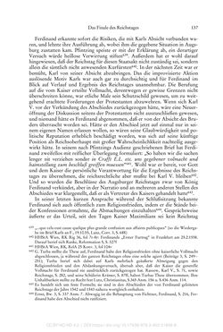 Image of the Page - 137 - in Ferdinand I. als Kaiser - Politik und Herrscherauffassung des Nachfolgers Karls V.