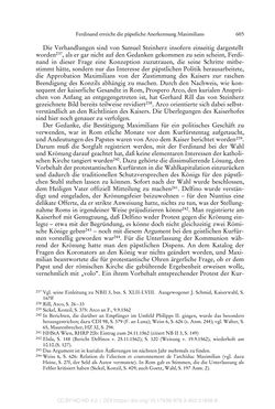 Image of the Page - 605 - in Ferdinand I. als Kaiser - Politik und Herrscherauffassung des Nachfolgers Karls V.