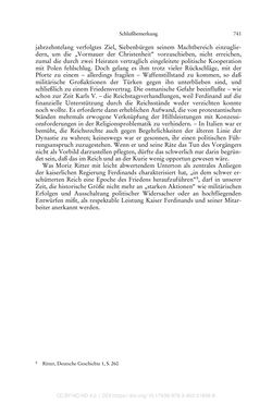 Image of the Page - 741 - in Ferdinand I. als Kaiser - Politik und Herrscherauffassung des Nachfolgers Karls V.