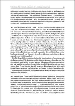 Bild der Seite - 13 - in Die Familien-Fideikommissbibliothek des Hauses Habsburg-Lothringen 1835–1918 - Metamorphosen einer Sammlung