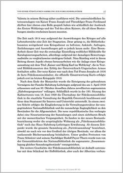 Image of the Page - 17 - in Die Familien-Fideikommissbibliothek des Hauses Habsburg-Lothringen 1835–1918 - Metamorphosen einer Sammlung