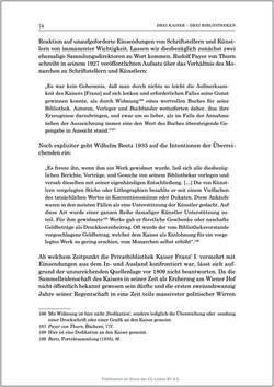 Bild der Seite - 74 - in Die Familien-Fideikommissbibliothek des Hauses Habsburg-Lothringen 1835–1918 - Metamorphosen einer Sammlung