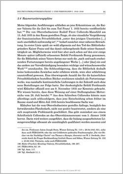 Bild der Seite - 81 - in Die Familien-Fideikommissbibliothek des Hauses Habsburg-Lothringen 1835–1918 - Metamorphosen einer Sammlung