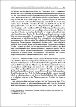 Bild der Seite - 231 - in Die Familien-Fideikommissbibliothek des Hauses Habsburg-Lothringen 1835–1918 - Metamorphosen einer Sammlung