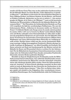 Bild der Seite - 243 - in Die Familien-Fideikommissbibliothek des Hauses Habsburg-Lothringen 1835–1918 - Metamorphosen einer Sammlung