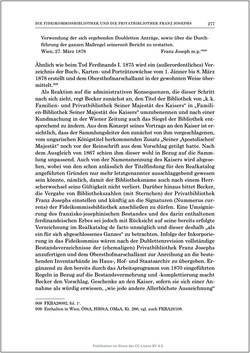 Bild der Seite - 277 - in Die Familien-Fideikommissbibliothek des Hauses Habsburg-Lothringen 1835–1918 - Metamorphosen einer Sammlung