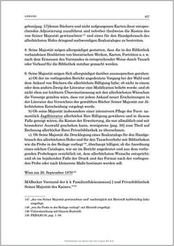 Image of the Page - 427 - in Die Familien-Fideikommissbibliothek des Hauses Habsburg-Lothringen 1835–1918 - Metamorphosen einer Sammlung