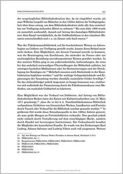 Image of the Page - 441 - in Die Familien-Fideikommissbibliothek des Hauses Habsburg-Lothringen 1835–1918 - Metamorphosen einer Sammlung