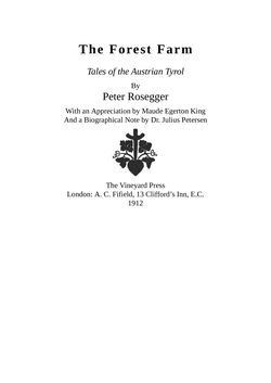 Image of the Page - (000003) - in The Forest Farm - Tales of the Austrian Tyrol