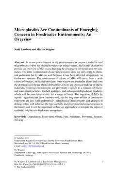 Bild der Seite - 1 - in Freshwater Microplastics - Emerging Environmental Contaminants?