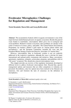 Bild der Seite - 239 - in Freshwater Microplastics - Emerging Environmental Contaminants?