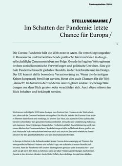 Image of the Page - 5 - in Friedensgutachten 2020 - Im Schatten der Pandemie: letzte Chance für Europa
