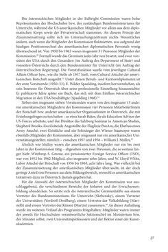 Image of the Page - 27 - in Die Frühgeschichte des Fulbright Program in Österreich - Transatlantische „Fühlungnahme auf dem Gebiete der Erziehung“