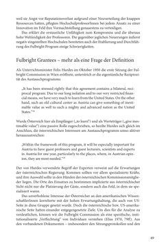 Image of the Page - 49 - in Die Frühgeschichte des Fulbright Program in Österreich - Transatlantische „Fühlungnahme auf dem Gebiete der Erziehung“